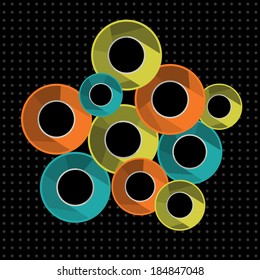 Abstract background with colorful rings. Vector illustration.