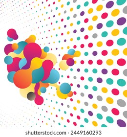 Abstract background with colorful rounded shapes Colorful trendy circles perspective background 