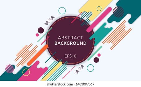 abstract background with colorful shapes free vector. trendy color drawing template. for website or print media. vector illustration