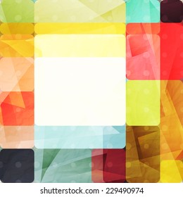 abstract background with colorful shapes over paper texture. vector graphic design