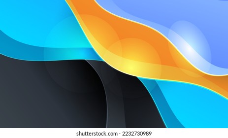 Fondo abstracto con formas coloridas, ondas, líneas, círculos y patrones