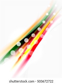Abstract background, colorful shiny blurred lines with light effects