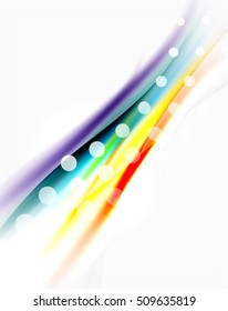 Abstract background, colorful shiny blurred lines with light effects