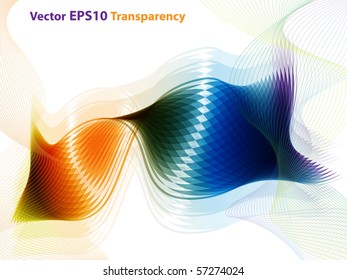 Abstract background with a colorful shiny elegant shape, copy space for text. Isolated on white. Raster also available.