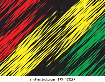 Abstract background with colorful slash pattern with Rastafari color theme