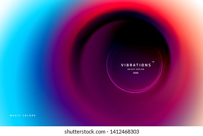 Abstract background with colorful smooth flow of colors. Beautiful blurred backdrop with amazing fluid gradient. Liquid design in trendy colors with gradual blend between shades. Vector illustration