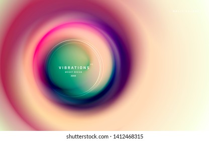 Abstract background with colorful smooth flow of colors. Beautiful blurred backdrop with amazing fluid gradient. Liquid design in trendy colors with gradual blend between shades. Vector illustration