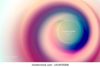 Abstract background with colorful smooth flow of colors. Beautiful blurred backdrop with amazing fluid gradient. Liquid design in trendy colors with gradual blend between shades. Vector illustration