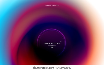 Abstract background with colorful smooth flow of colors. Beautiful blurred backdrop with amazing fluid gradient. Liquid design in trendy colors with gradual blend between shades. Vector illustration