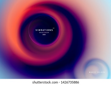 Abstract background with colorful smooth flow of colors. Beautiful blurred backdrop with amazing fluid gradient. Liquid design in trendy colors with gradual blend between shades. Vector illustration