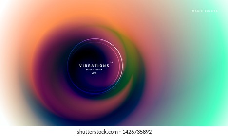 Abstract background with colorful smooth flow of colors. Beautiful blurred backdrop with amazing fluid gradient. Liquid design in trendy colors with gradual blend between shades. Vector illustration