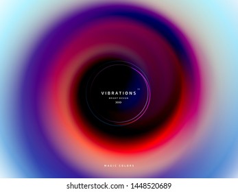 Abstract background with colorful smooth flow of colors. Beautiful blurred backdrop with amazing fluid gradient. Liquid design in trendy colors with gradual blend between shades. Vector illustration