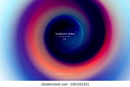Abstract background with colorful smooth flow of colors. Beautiful blurred backdrop with amazing fluid gradient. Liquid design in trendy colors with gradual blend between shades. Vector illustration