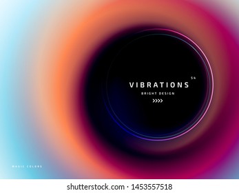 Abstract background with colorful smooth flow of colors. Beautiful blurred backdrop with amazing fluid gradient. Liquid design in trendy colors with gradual blend between shades. Vector illustration
