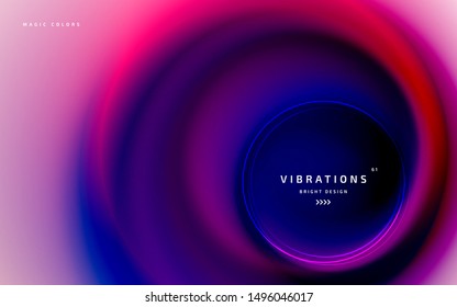 Abstract background with colorful smooth flow of colors. Beautiful blurred backdrop with amazing fluid gradient. Liquid design in trendy colors with gradual blend between shades. Vector illustration