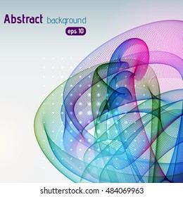 Abstract background with colorful smooth lines. Color waves, pattern, art, technology wallpaper, technology background. Vector illustration. 