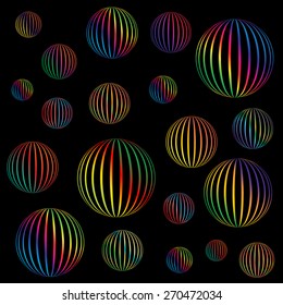 Abstract background of colorful spheres of different sizes