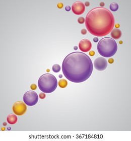 Abstract background with colorful spheres. Vector illustration.