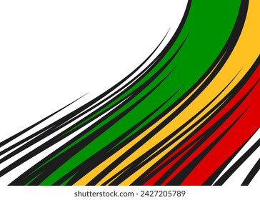 Abstract background with colorful spike lines pattern and with some copy space area and with Rastafari color theme