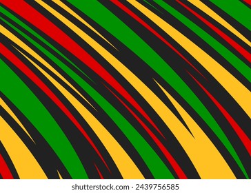 Abstract background with colorful spike lines pattern and with Rastafari color theme