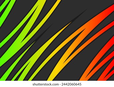 Abstract background with colorful spike lines pattern and with Rastafari color theme