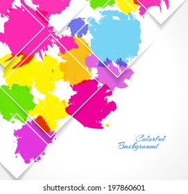 Abstract background with colorful splash and geometric elements
