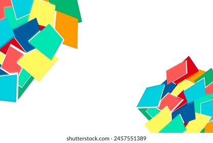 abstract background with colorful squares cubes on white