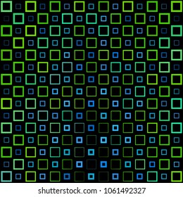 Abstract background with colorful squares and thickness gradient
