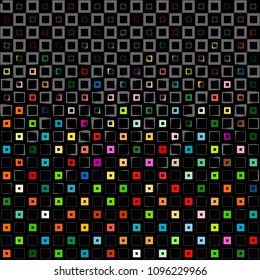 Abstract background with colorful squares and thickness gradient