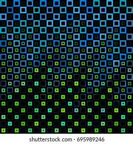 Abstract background with colorful squares and thickness gradient