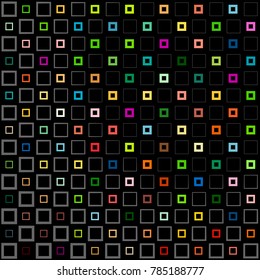 Abstract background with colorful squares and thickness gradient