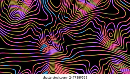 Abstract background with colorful squiggly lines - hand drawn vector illustration.