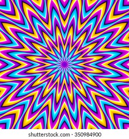 Abstract background with colorful star (optical illusion of movement)