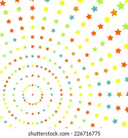 Fondo abstracto con estrellas coloridas