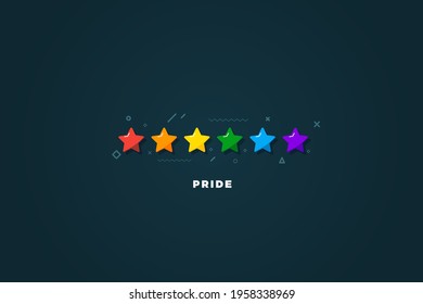 Abstract background of colorful stars. Pride Month. Isolated Vector Illustration