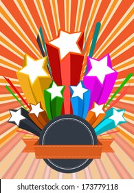 abstract background colorful with stars, vector illustration