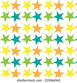 Abstract Background with colorful stars. Vector halftone dots hotbox  