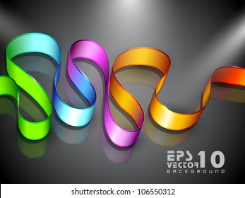 Abstract background with colorful stripe on shiny grey background. EPS 10