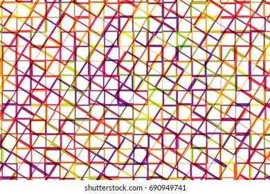 Abstract background of colorful stripe and square shape cross together.