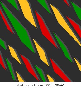 Abstract background with colorful striped lines pattern and with Jamaican color theme