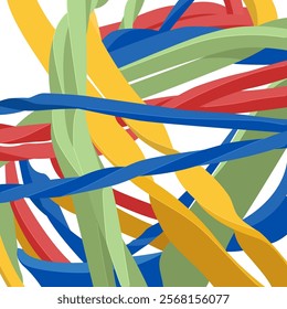 Abstract background with colorful tangled lines - hand drawn vector illustration.