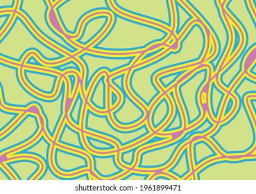 Abstract background with colorful tangled thread pattern