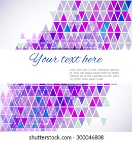 Abstract background with colorful triangle and copy space