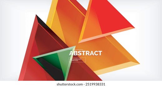 Abstract background - colorful triangles with 3d effect. Vector Illustration For Wallpaper, Banner, Background, Card, Book Illustration, landing page