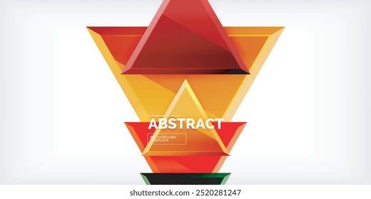 Abstract background - colorful triangles with 3d effect. Vector Illustration For Wallpaper, Banner, Background, Card, Book Illustration, landing page