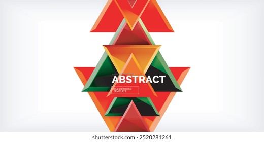 Abstract background - colorful triangles with 3d effect. Vector Illustration For Wallpaper, Banner, Background, Card, Book Illustration, landing page