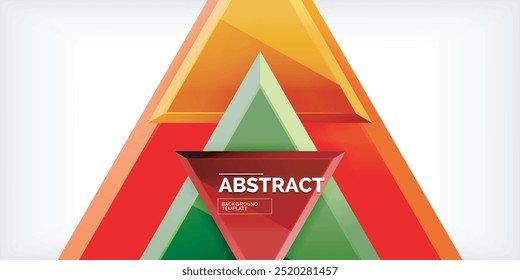 Fondo Abstractas - triángulos coloridos con efecto 3D. Ilustración vectorial para el Fondo de pantalla, Anuncio, fondo, tarjeta, ilustración del libro, landing page