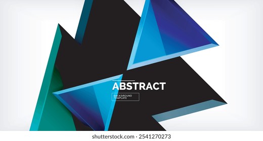 Abstrakter Hintergrund - bunte Dreiecke mit 3D-Effekt. Vektorgrafik für Tapete, Banner, Hintergrund, Karte, Buchgrafik, Landing Page