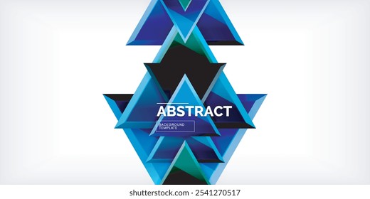 Abstract background - colorful triangles with 3d effect. Vector Illustration For Wallpaper, Banner, Background, Card, Book Illustration, landing page