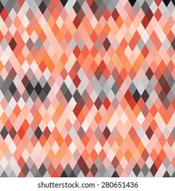Abstract background of colorful  triangles in autumn colors. Geometric mosaic with flow of colors. Chaotic pattern. Vector Illustration.